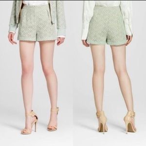 Victoria Beckham for Target lace shorts mint green lined with pockets